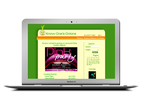 Know One's Onion Site Mock-up